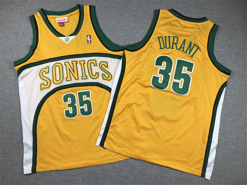 SEATTLE SUPERSONICS KEVIN DURANT YELLOW JERSEY