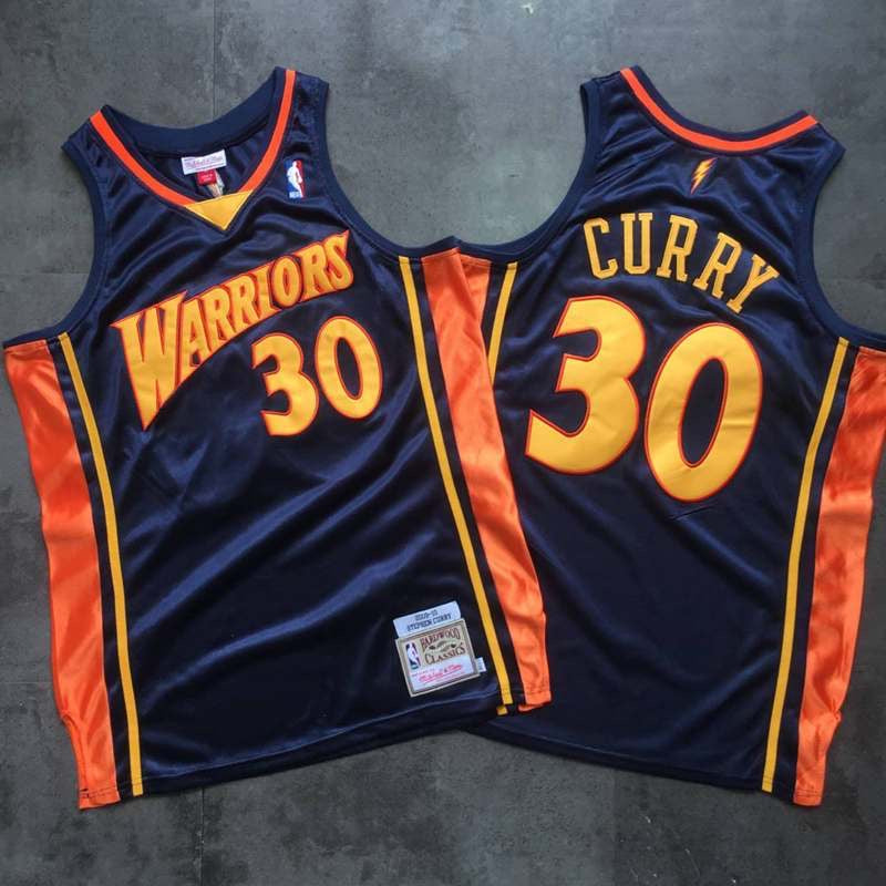 GOLDEN STATE WARRIORS STEPHEN CURRY BLUE VINTAGE JERSEY