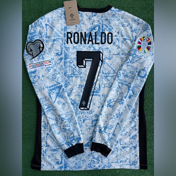 Cristiano Ronaldo Portugal 2024 EURO UEFA Away Jersey Long Sleeve