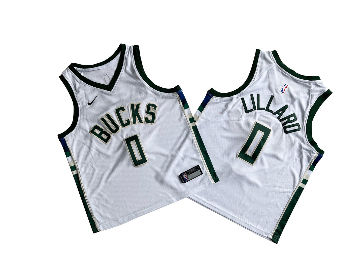 MILWAUKEE BUCKS DAMIAN LILLARD WHITE JERSEY