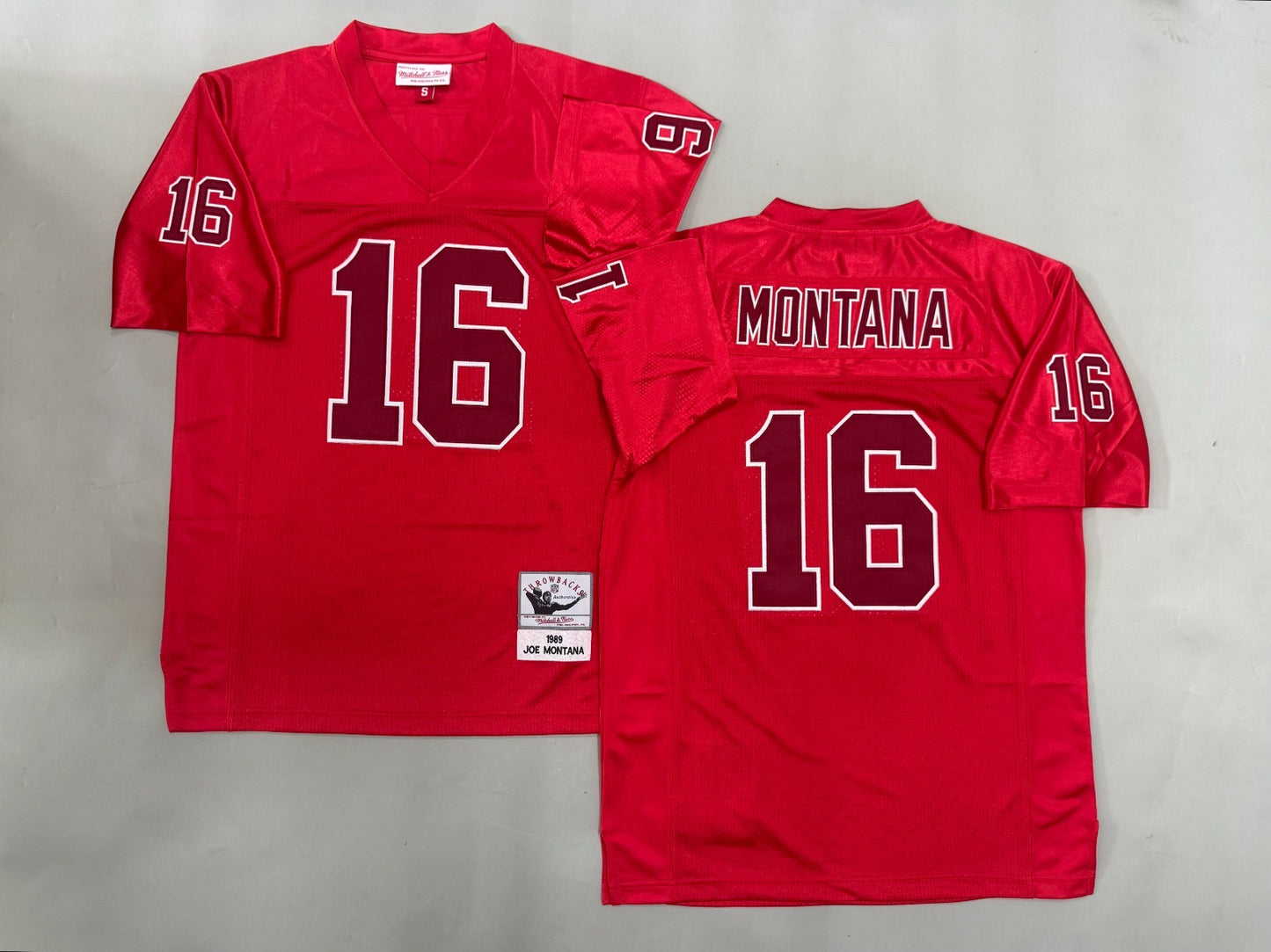 SAN FRANCISCO 49ERS JOE MONTANA RED VINTAGE JERSEY