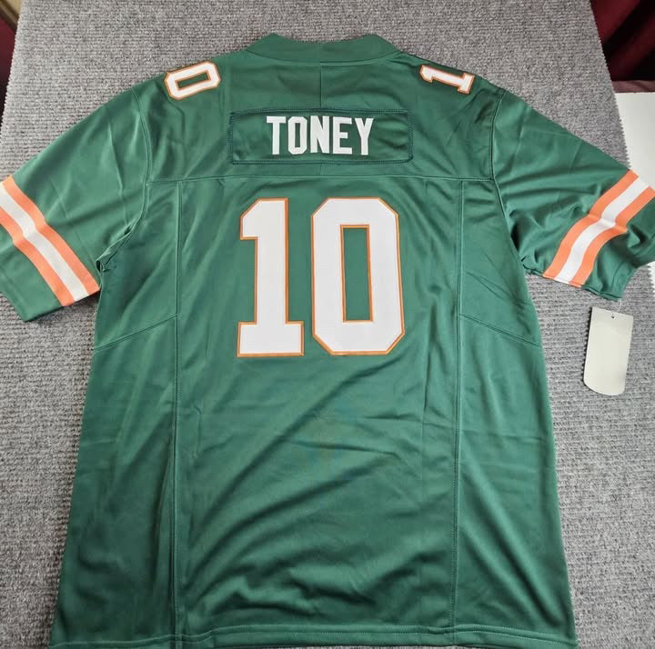 Miami hurricanes Malachi Toney green jersey