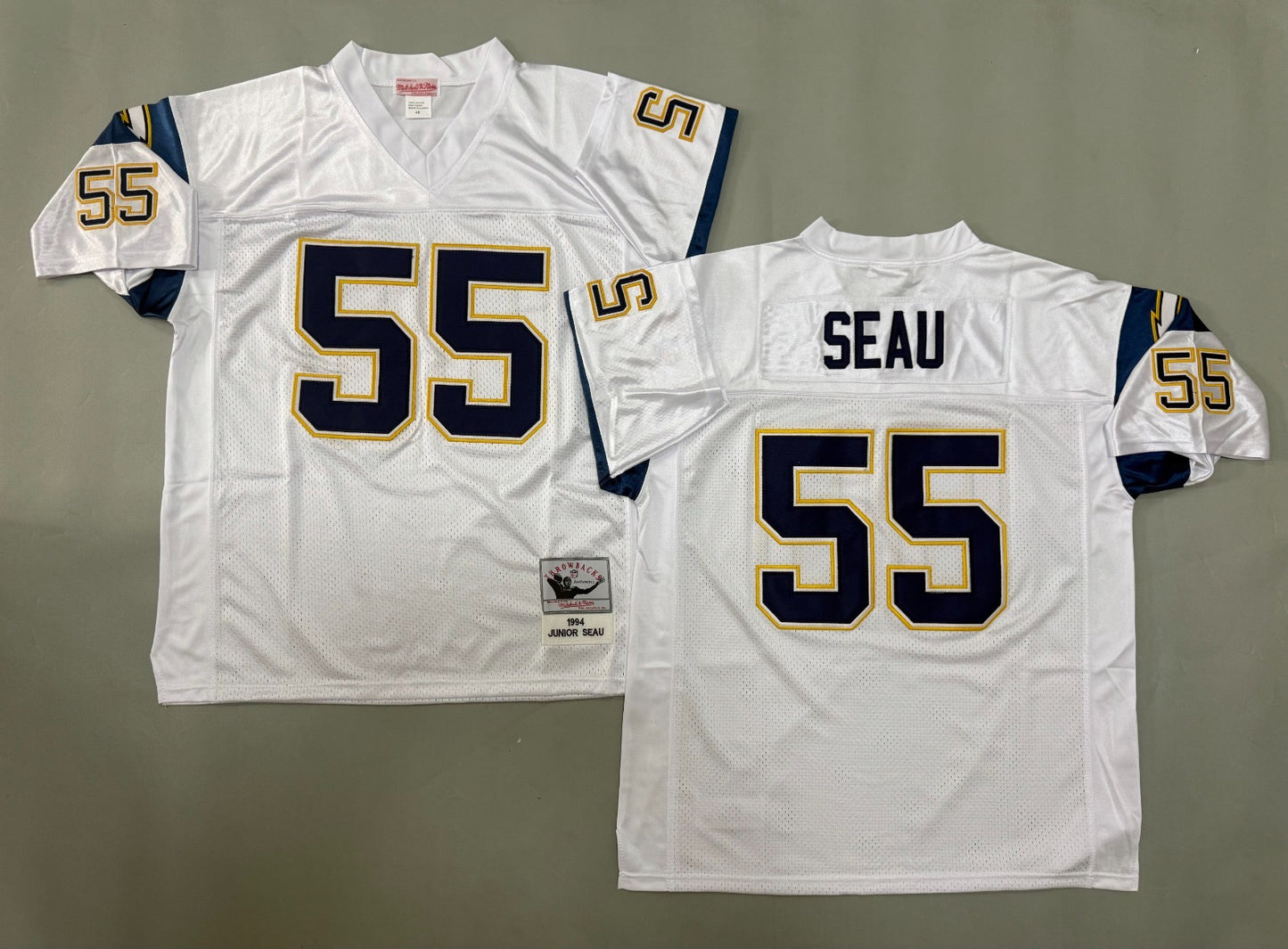 SAN DIEGO CHARGERS JUNIOR SEAU WHITE JERSEY