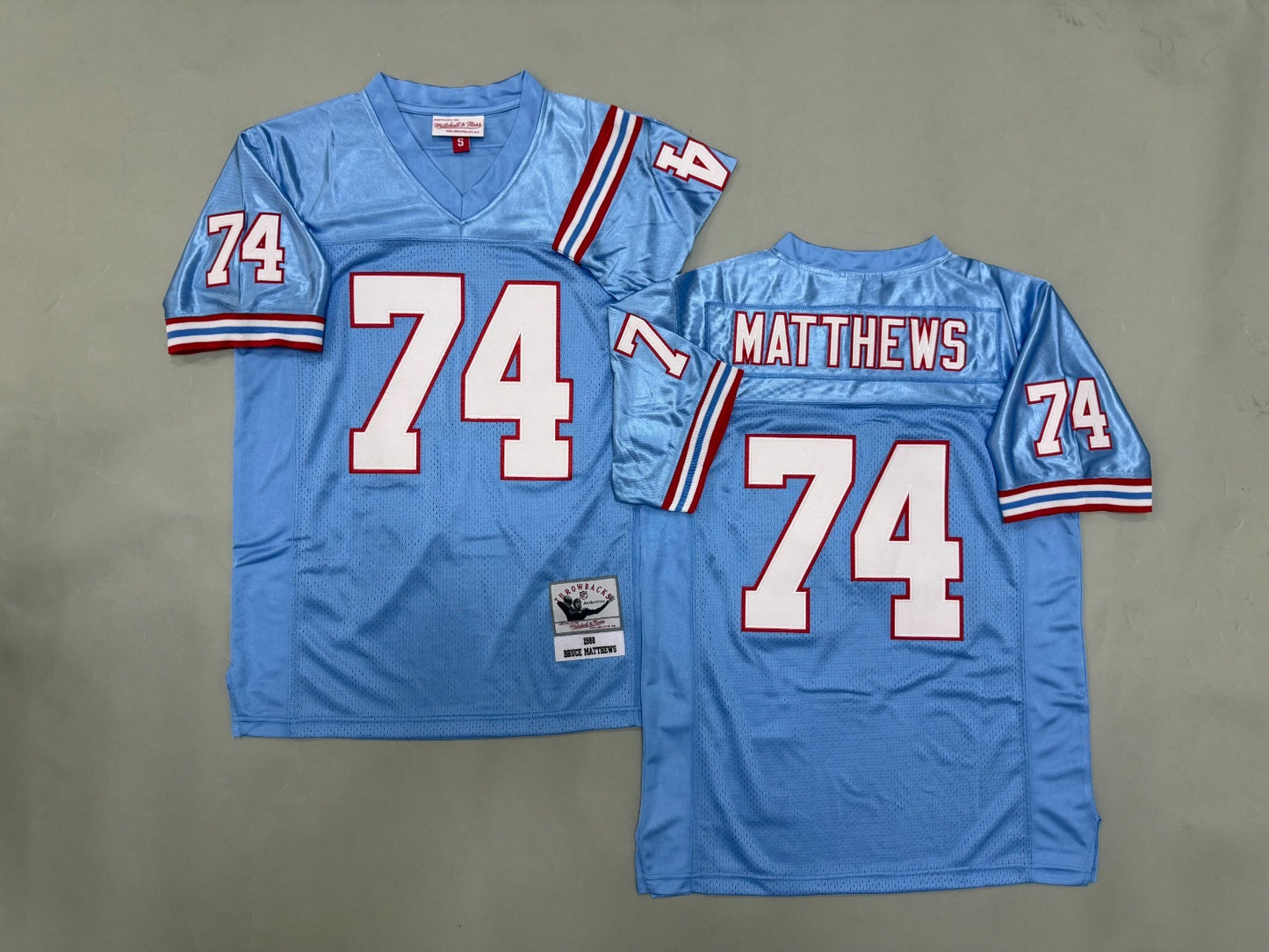 HOUSTON OILERS BRUCE MATTHEWS BLUE JERSEY