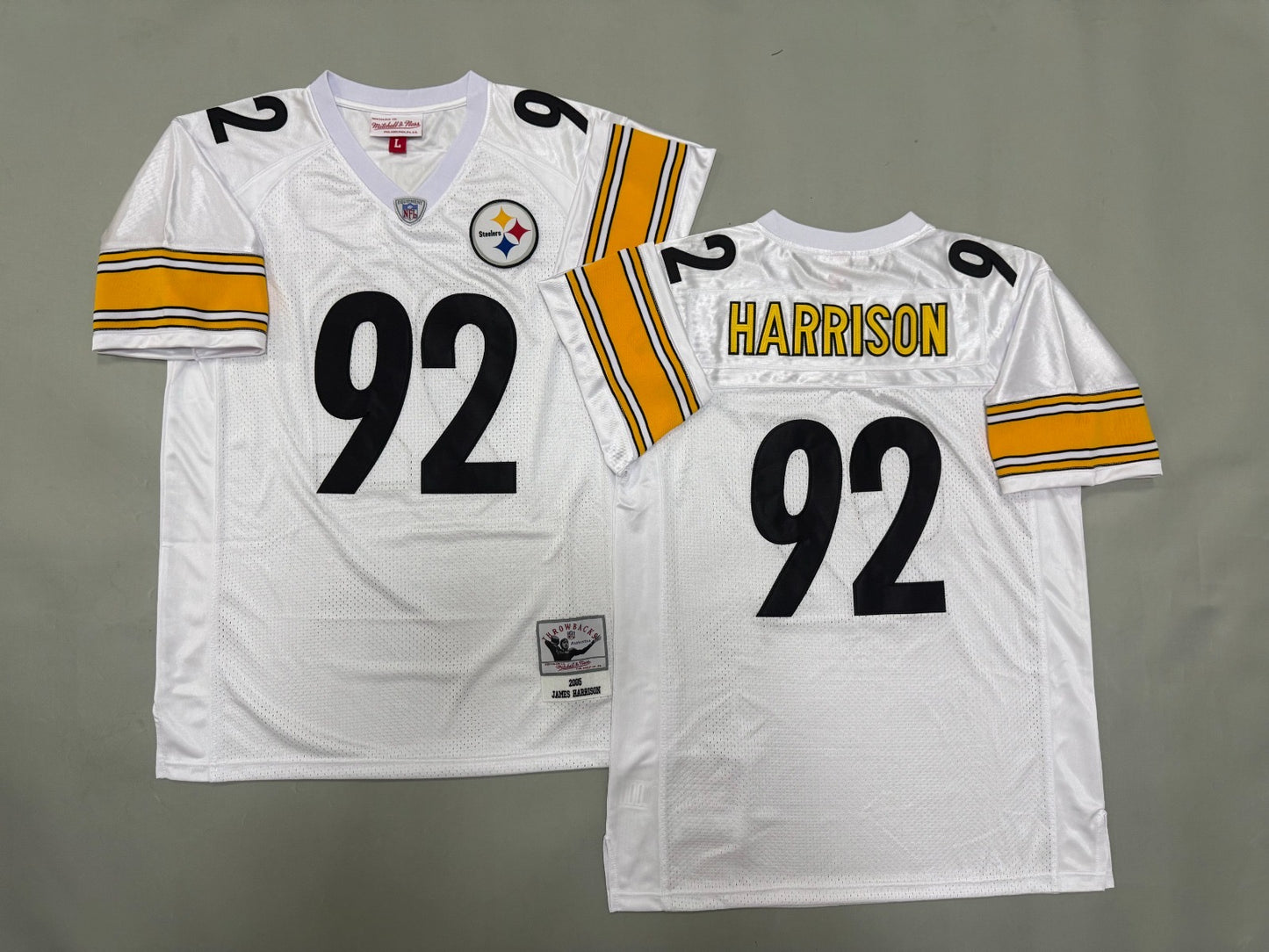 PITTSBURGH STEELERS JAMES HARRISON WHITE VINTAGE JERSEY