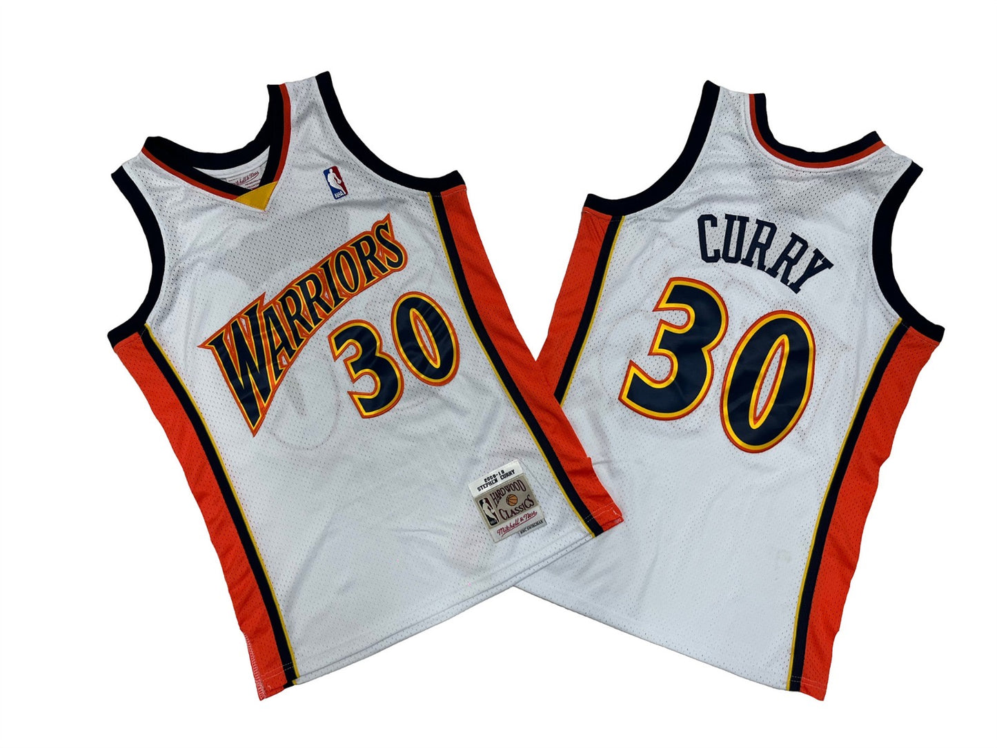GOLDEN STATE WARRIORS STEPHEN CURRY WHITE VINTAGE JERSEY