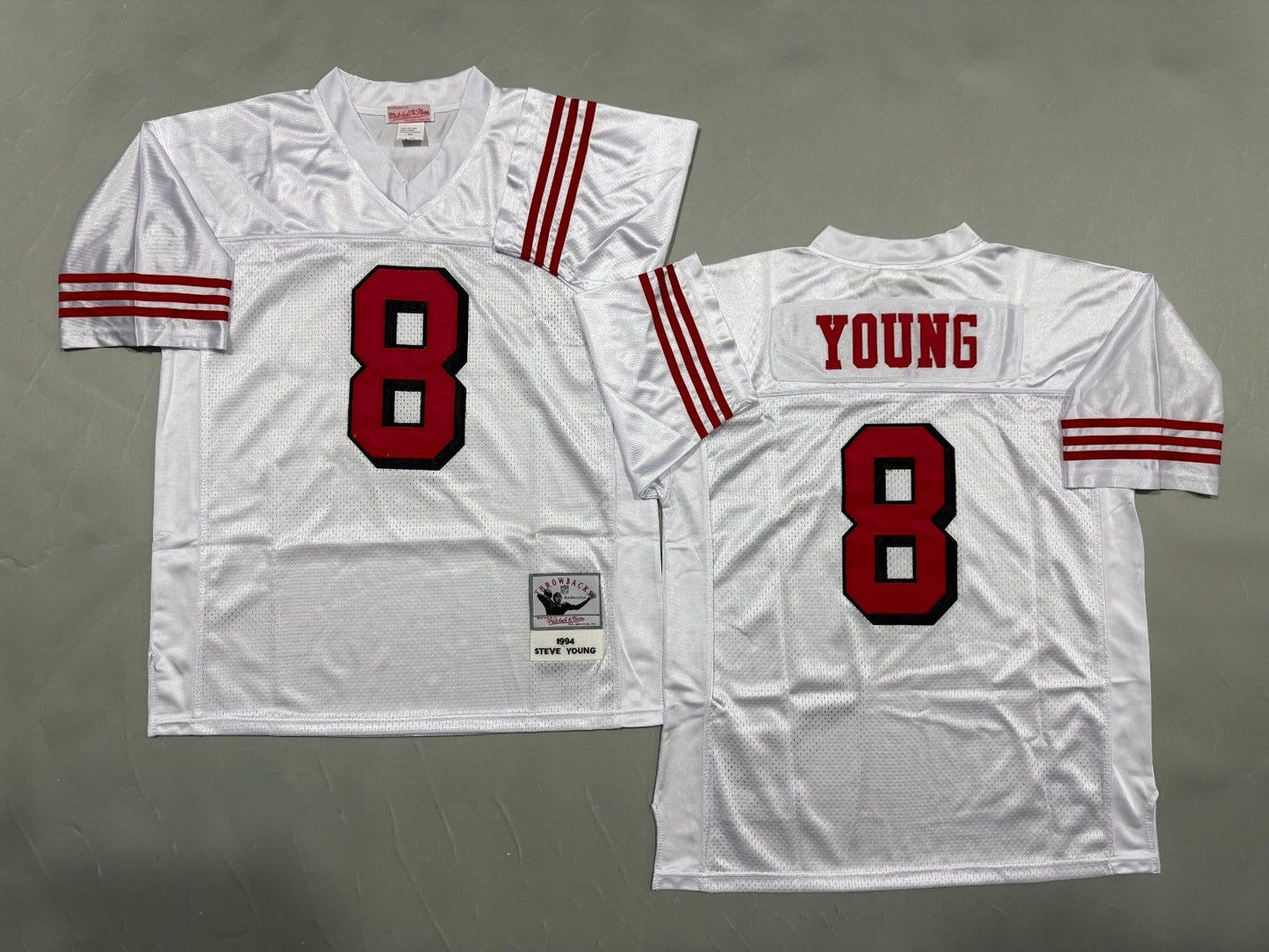 SAN FRANCISCO 49ERS STEVE YOUNG WHITE VINTAGE JERSEY