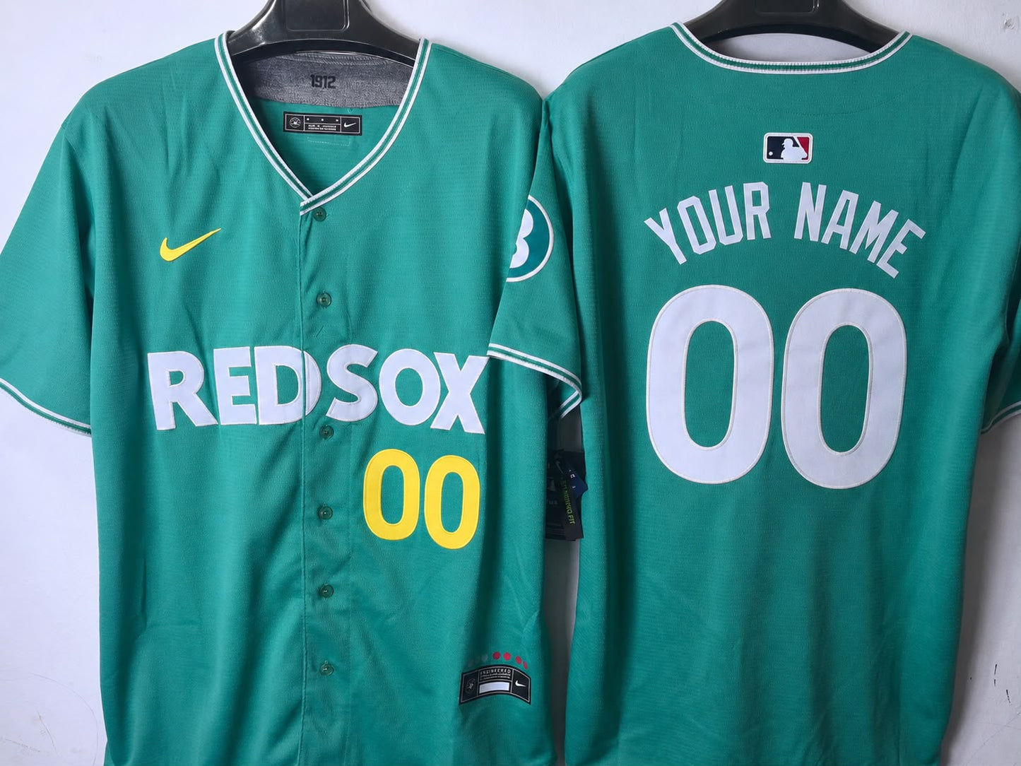 BOSTON RED SOCKS GREEN CUSTOM JERSEY