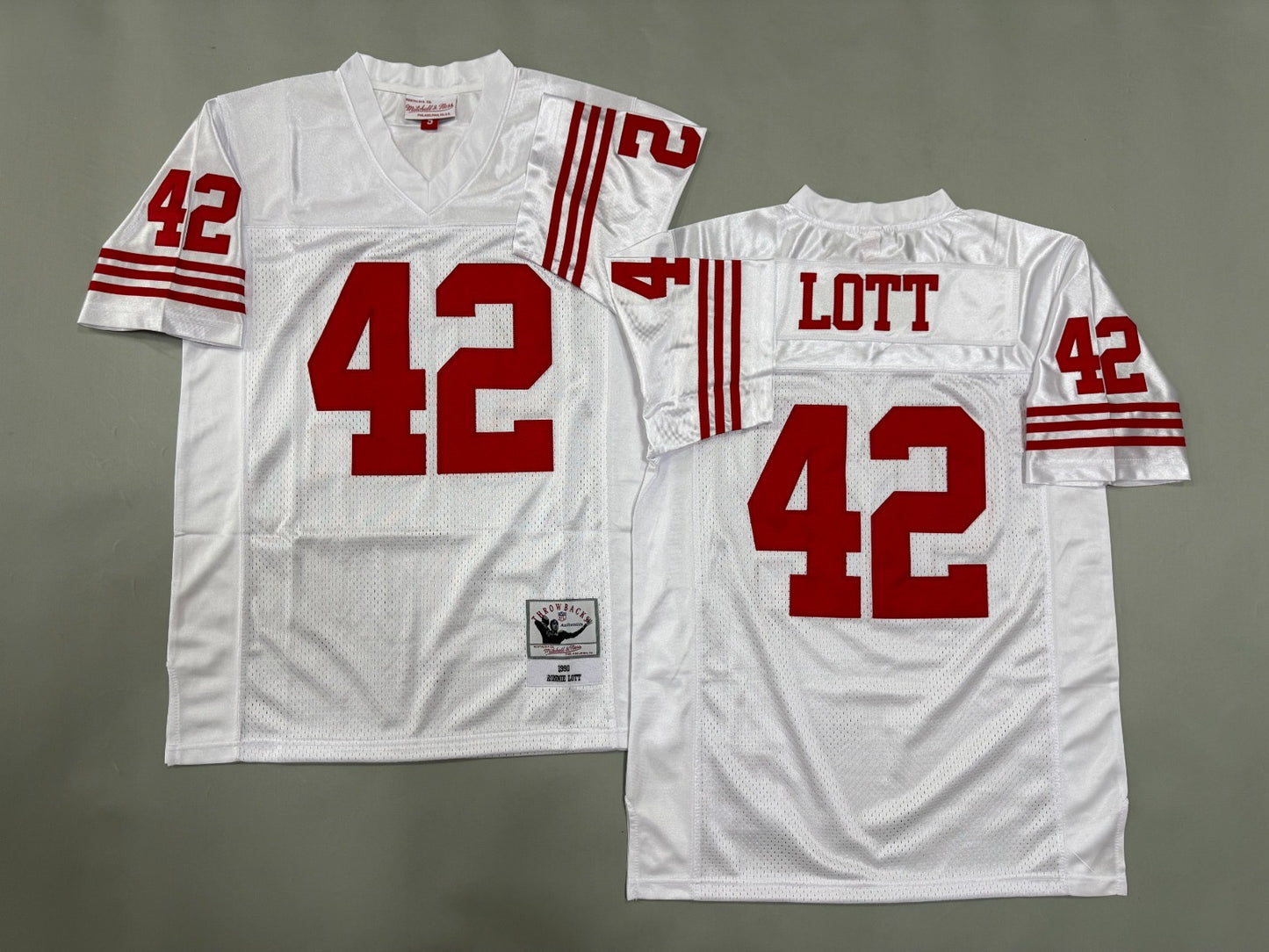 SAN FRANCISCO 49ERS RONNIE LOTT WHITE VINTAGE JERSEY