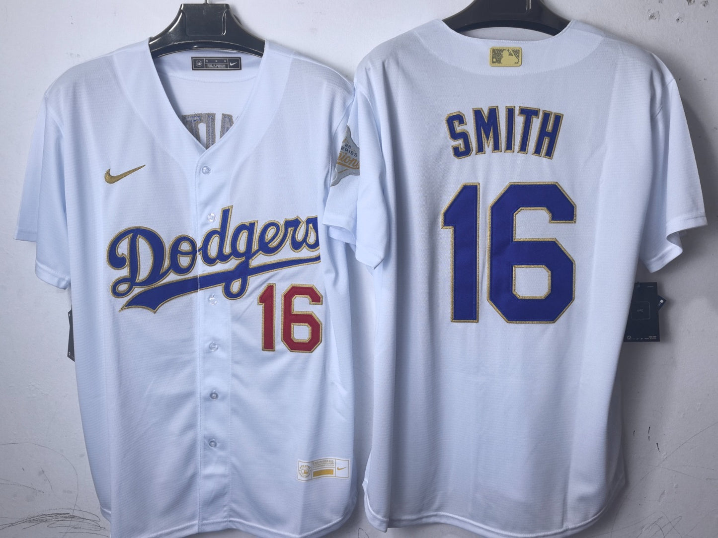 Los Angeles Dodgers Will Smith White and Gold Jersey