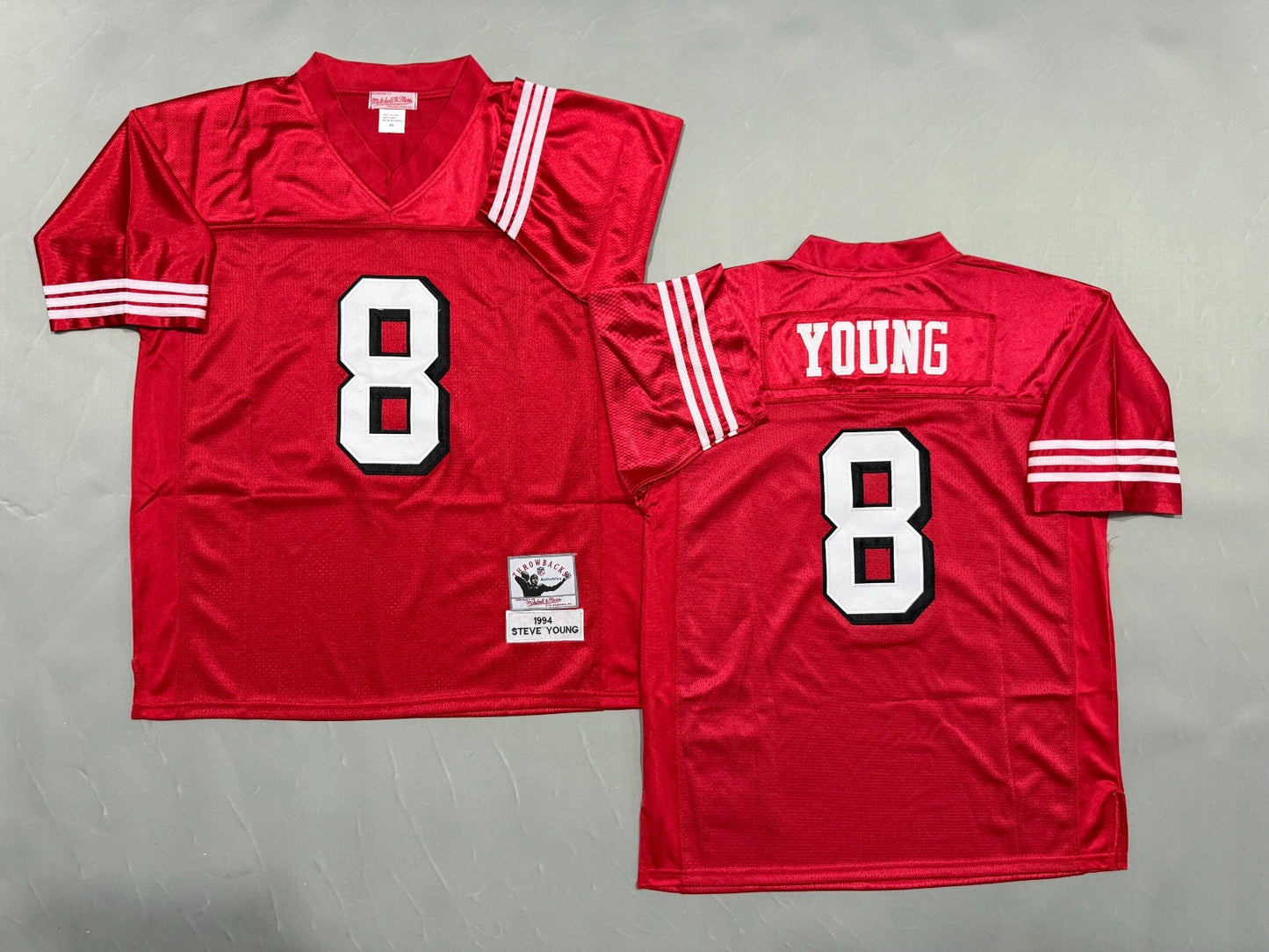 SAN FRANCISCO 49ERS STEVE YOUNG RED VINTAGE JERSEY