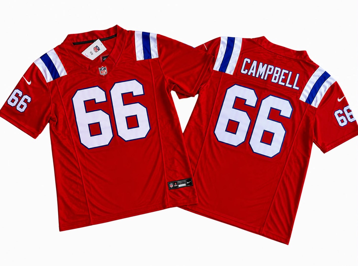NEW ENGLAND PATRIOTS WILL CAMPBELL RED JERSEY