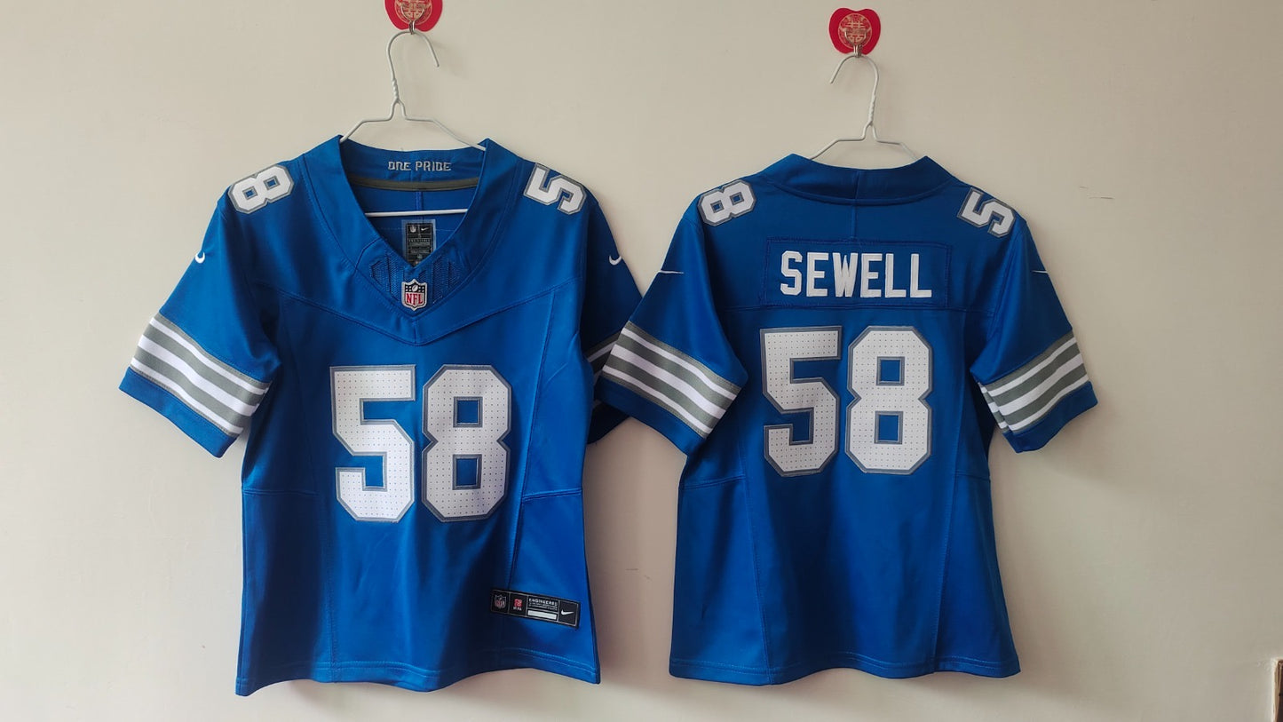 DETROIT LIONS PENEI SEWELL BLUE JERSEY