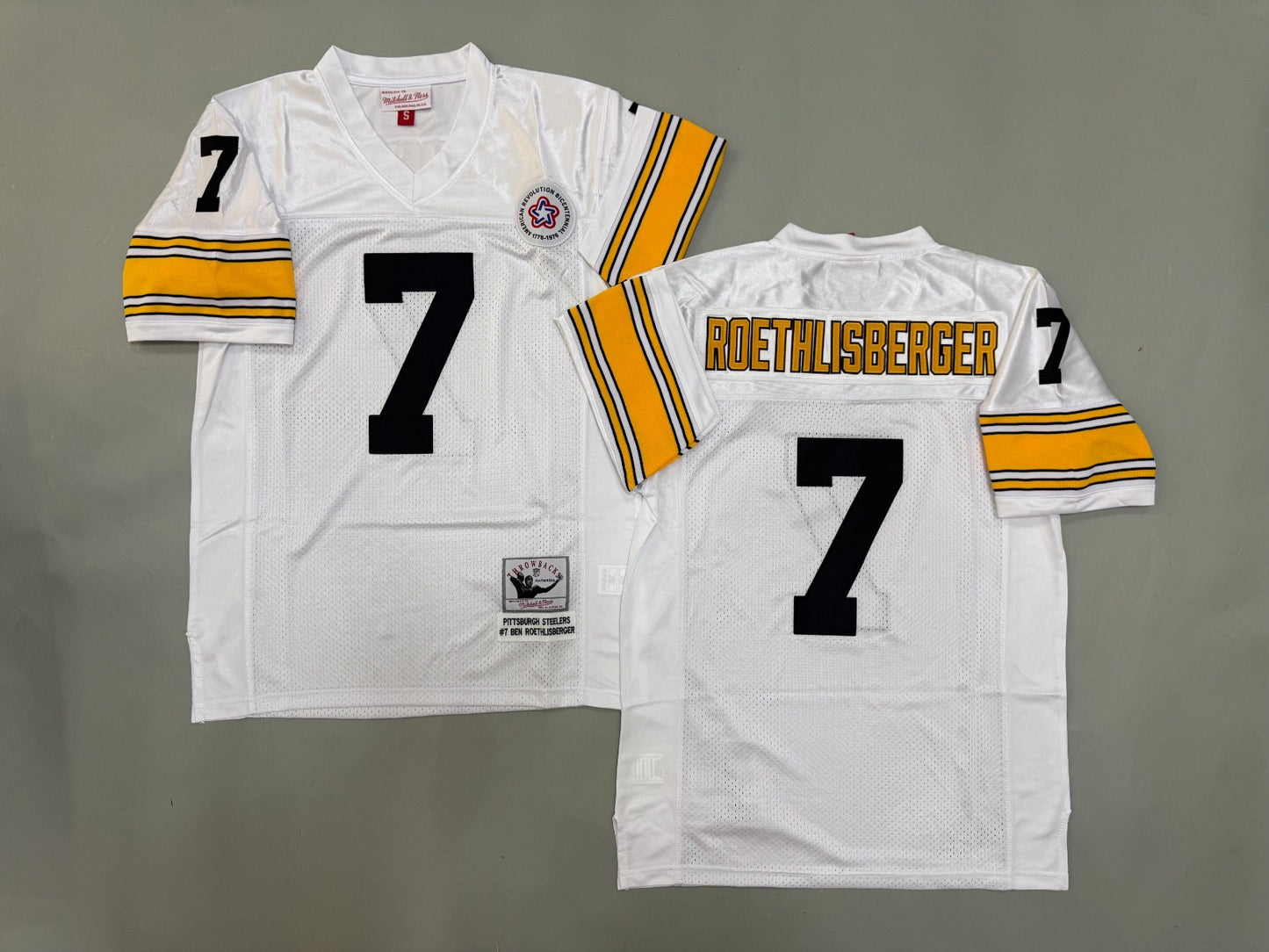 PITTSBURGH STEELERS BEN ROETHLISBERGER WHITE VINTAGE JERSEY