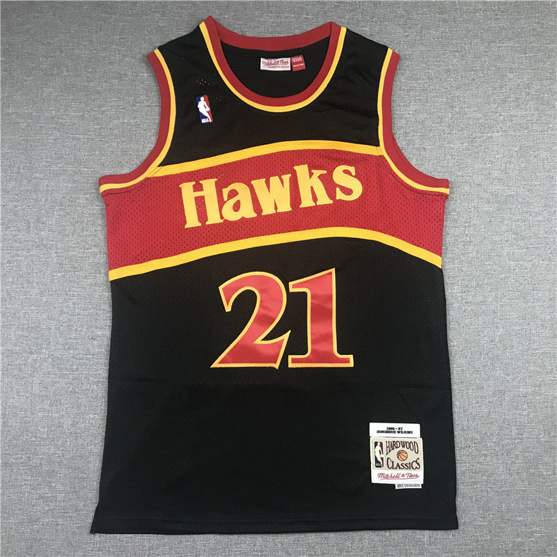 ATLANTA HAWKS DOMINIQUE WILKINS BLACK VINTAGE JERSEY