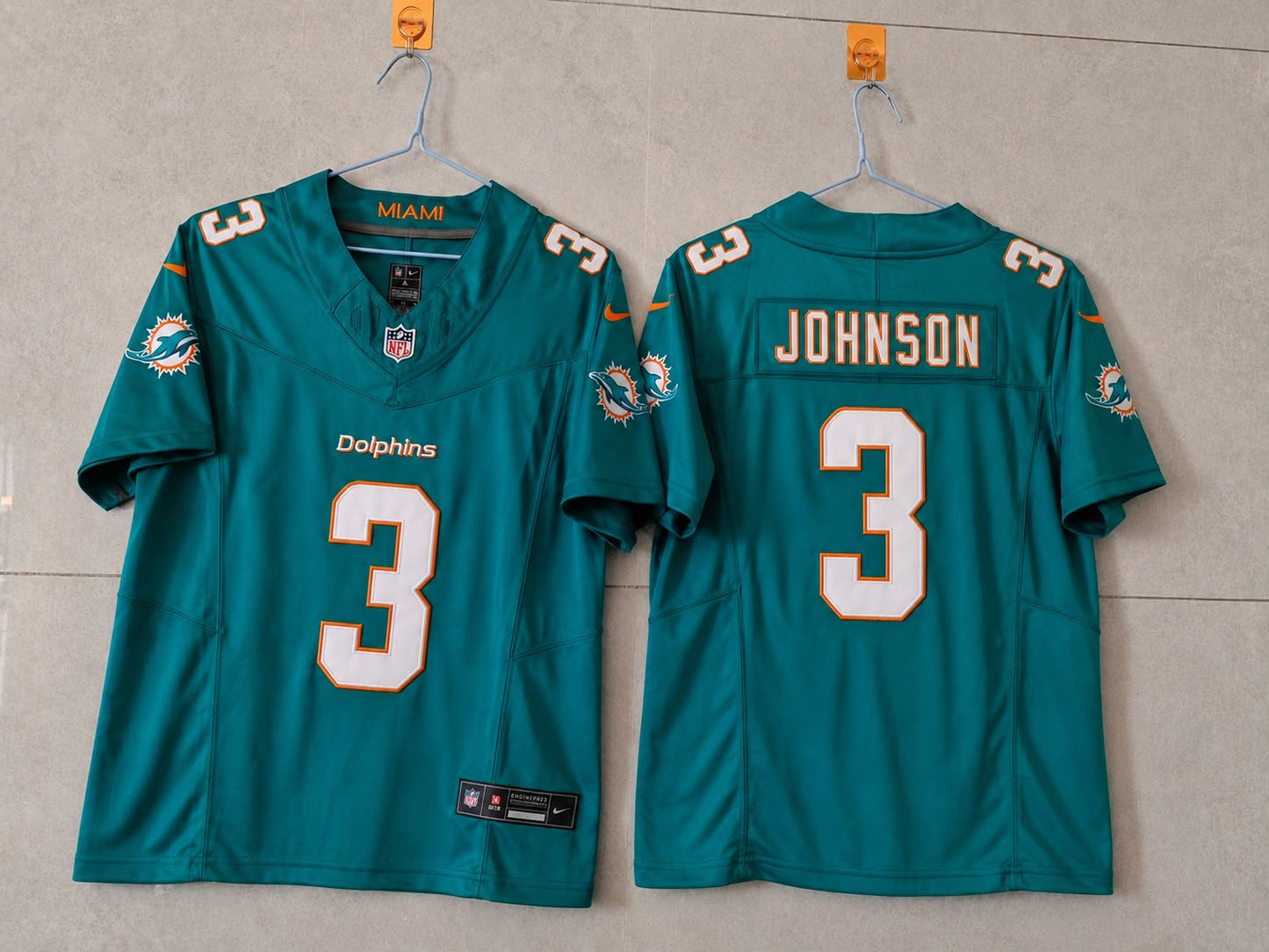 MIAMI DOLPHINS CHRIS JOHNSON BLUE JERSEY
