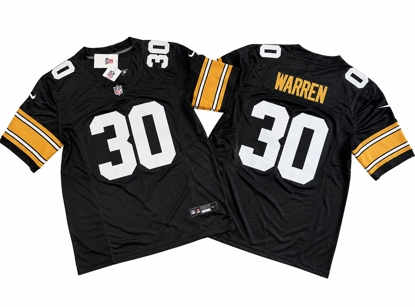PITTSBURGH STEELERS JAYLEN WARREN THROWBACK BLACK JERSEY