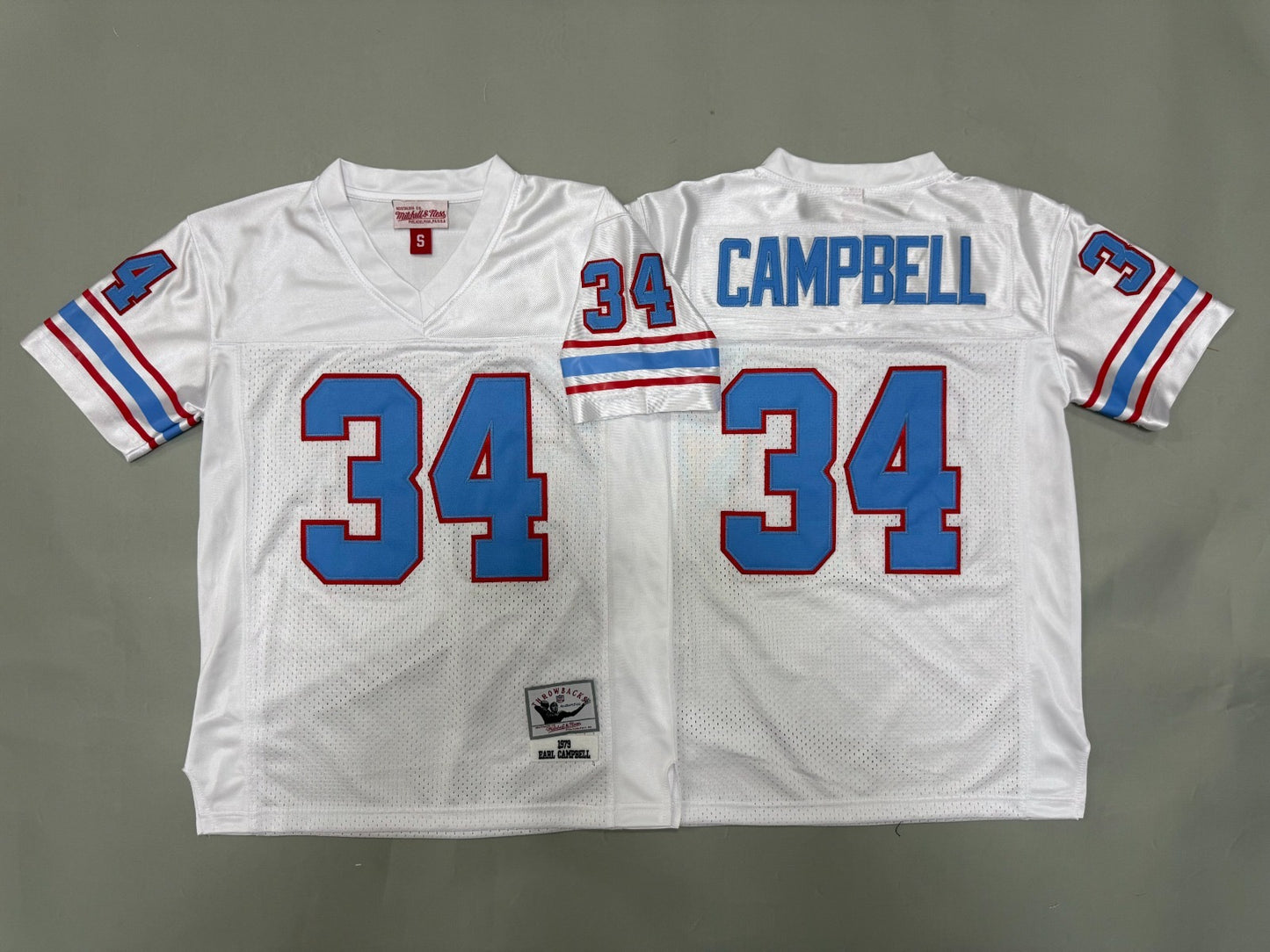 HOUSTON OILERS EARL CAMPBELL WHITE JERSEY