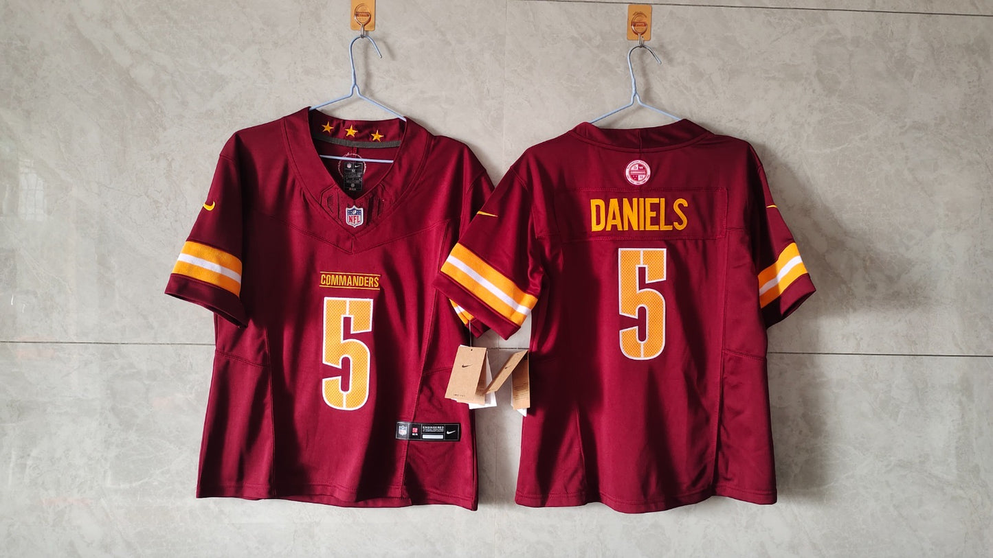 Washington Commanders Jayden Daniels Burgandy Jersey