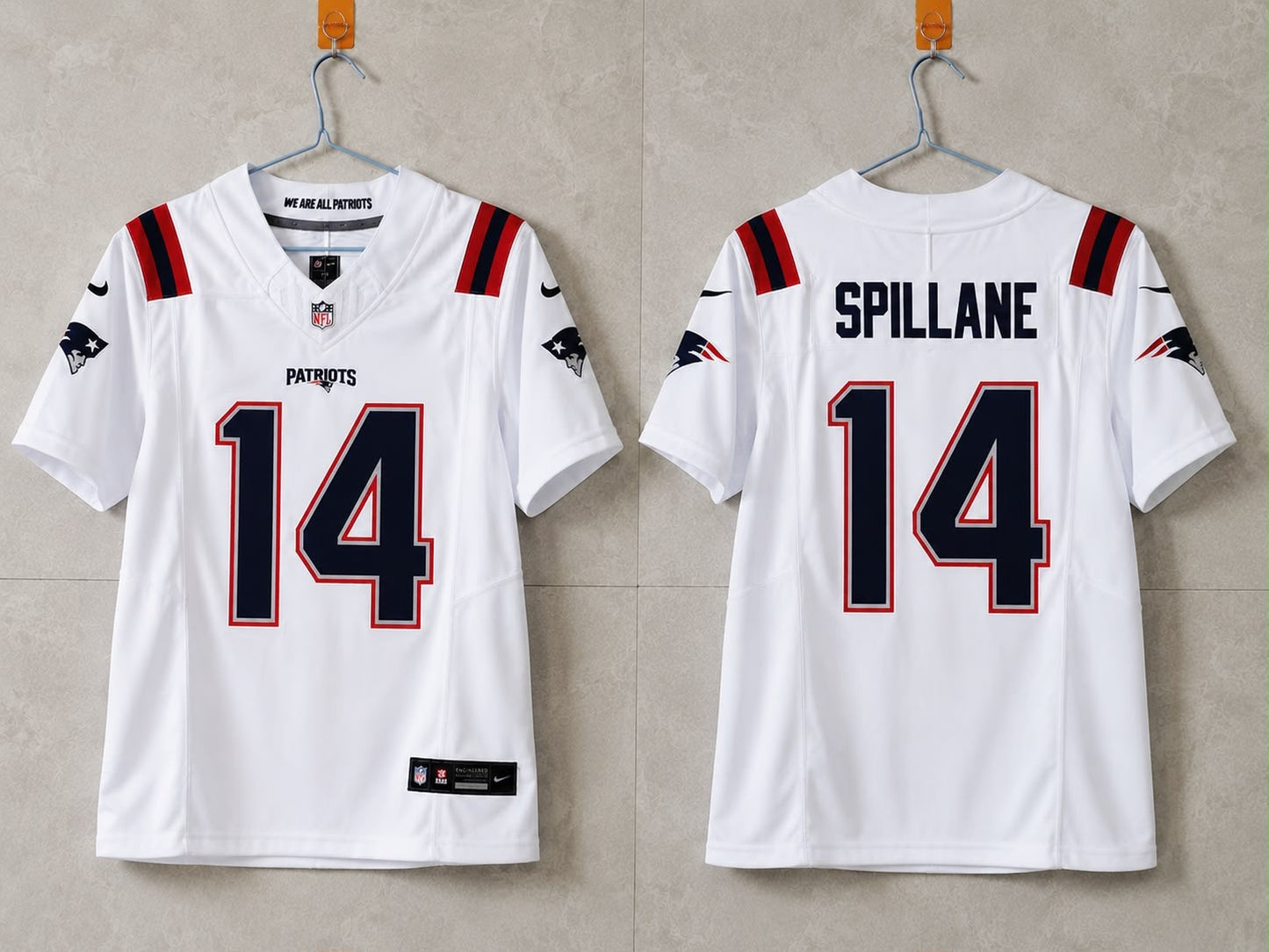 NEW ENGLAND PATRIOTS ROBERT SPILLANE WHITE JERSEY