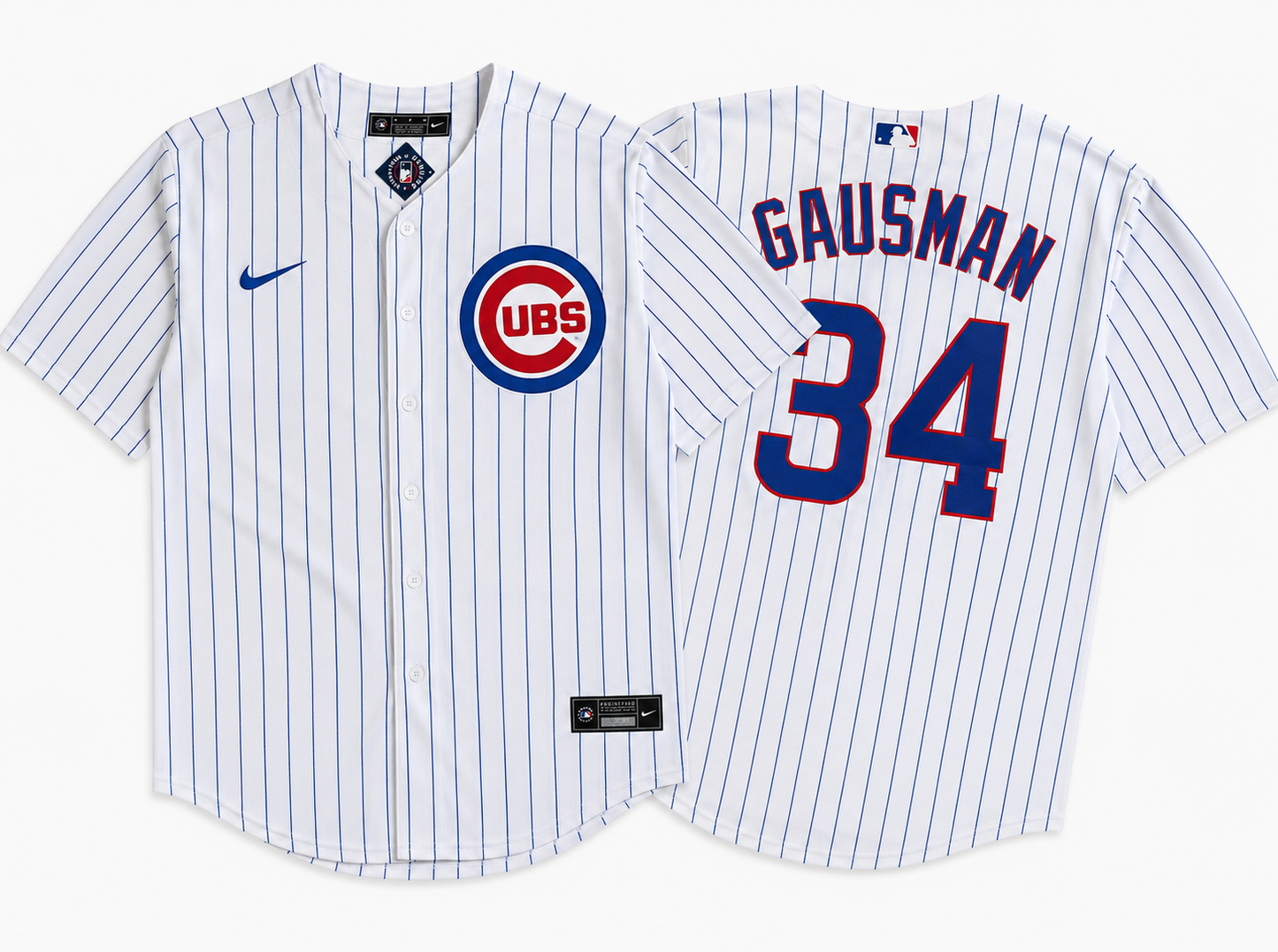 CHICAGO CUBS KEVIN GAUSMAN WHITE JERSEY