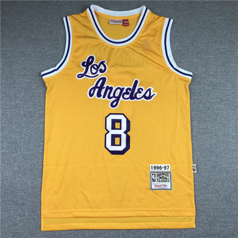 LOS ANGELES LAKERS KOBE BRYANT YELLOW VINTAGE JERSEY