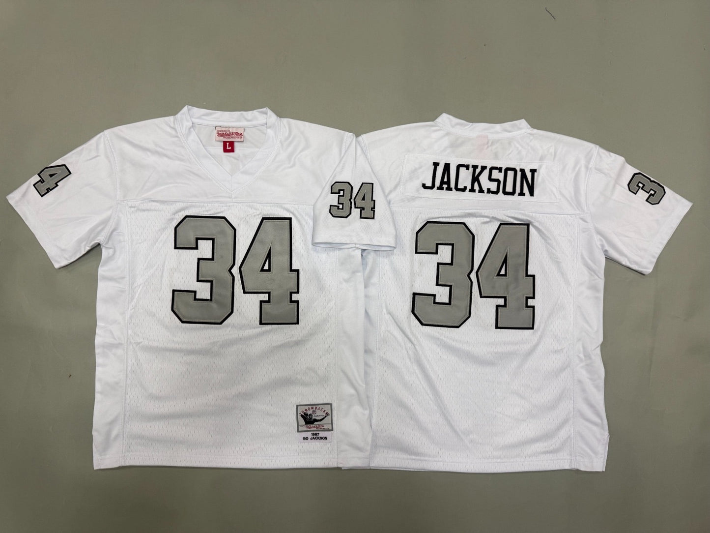 OAKLAND RAIDERS BO JACKSON WHITE THROWBACK JERSEY