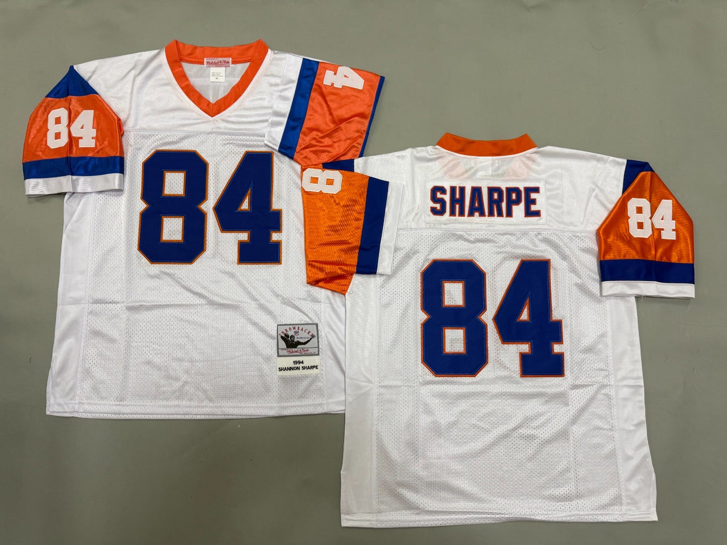 DENVER BRONCOS SHANNON SHARPE WHITE VINTAGE JERSEY