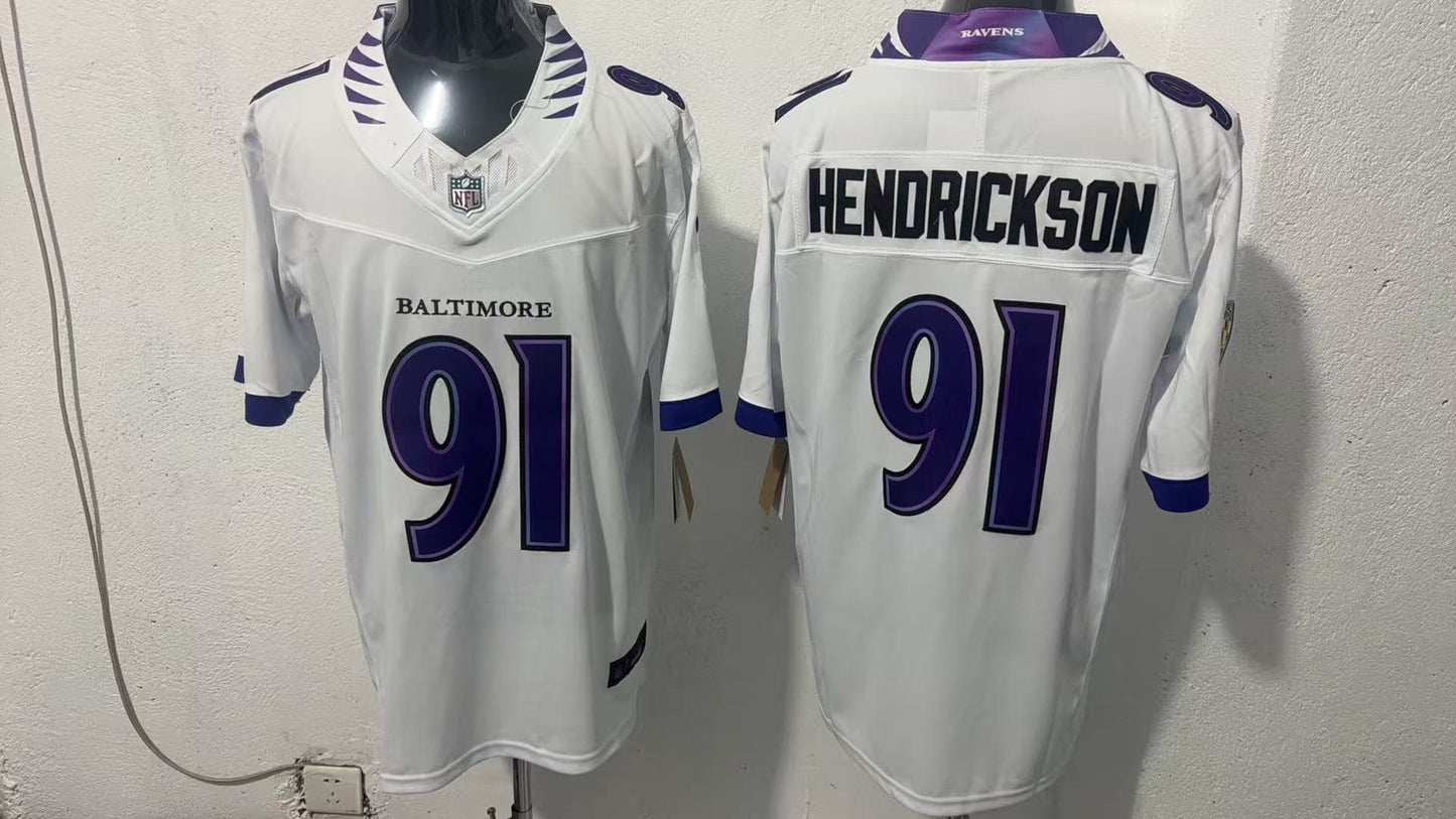 BALTIMORE RAVENS TREY HENDRICKSON WHITE JERSEY