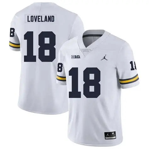 MICHIGAN WOLVERINES COLSTON LOVELAND WHITE JERSEY