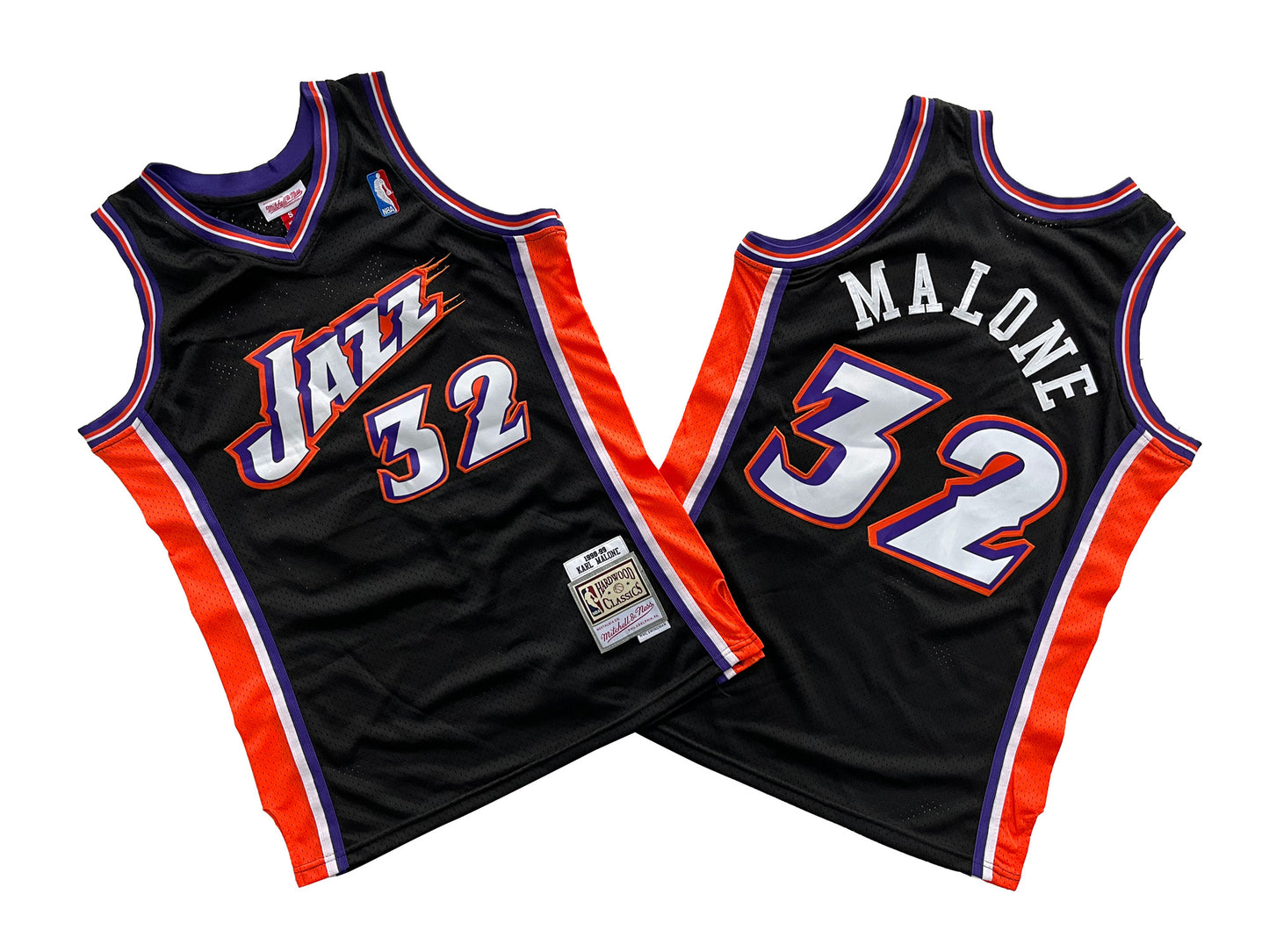 UTAH JAZZ KARL MALONE BLACK VINTAGE JERSEY