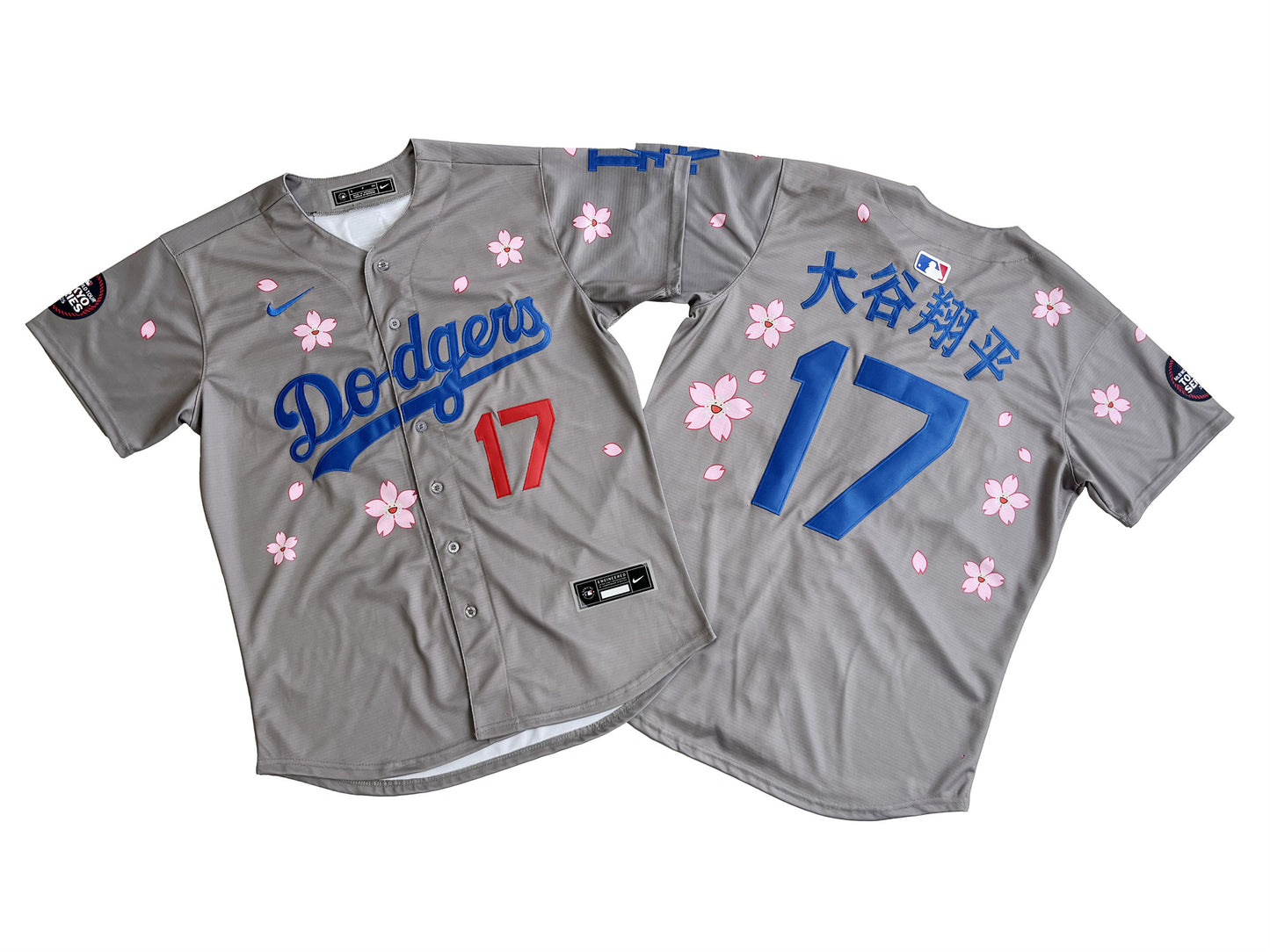 LOS ANGELES DODGERS SHOHEI OHTANI GREY CHERRY BLOSSOM JERSEY