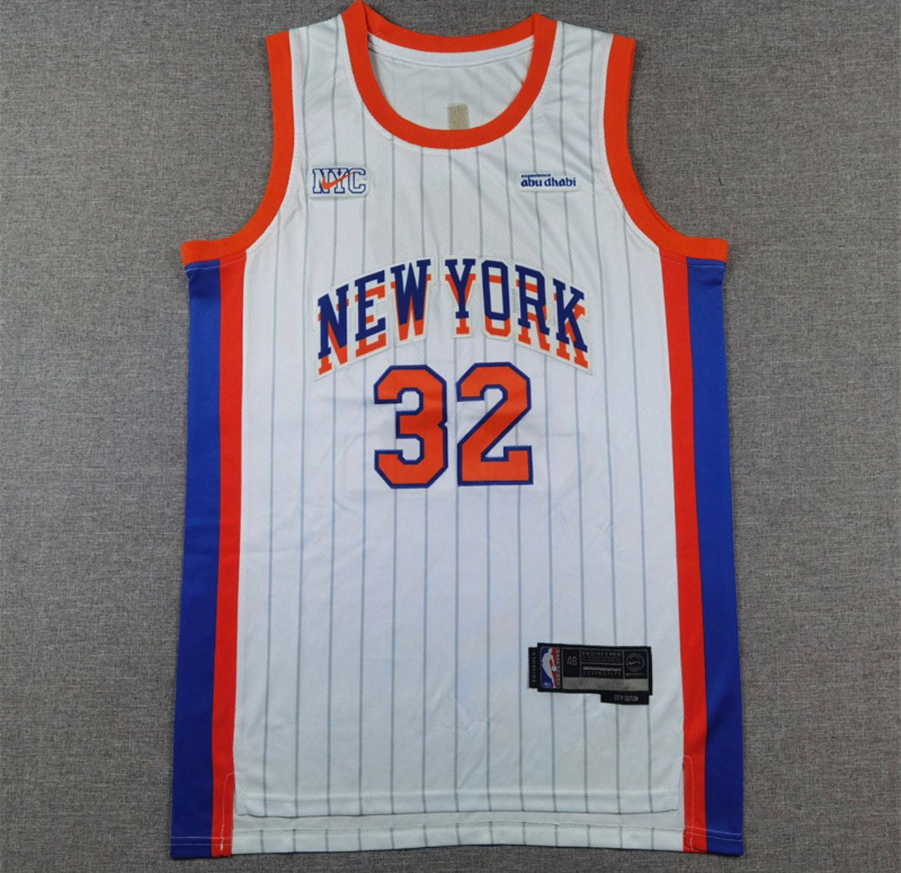 Karl-Anthony Towns White Pinstripe New York Knicks Jersey