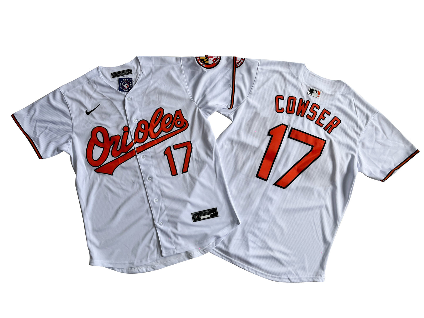 BALTIMORE ORIOLES COLTON COWSER WHITE JERSEY