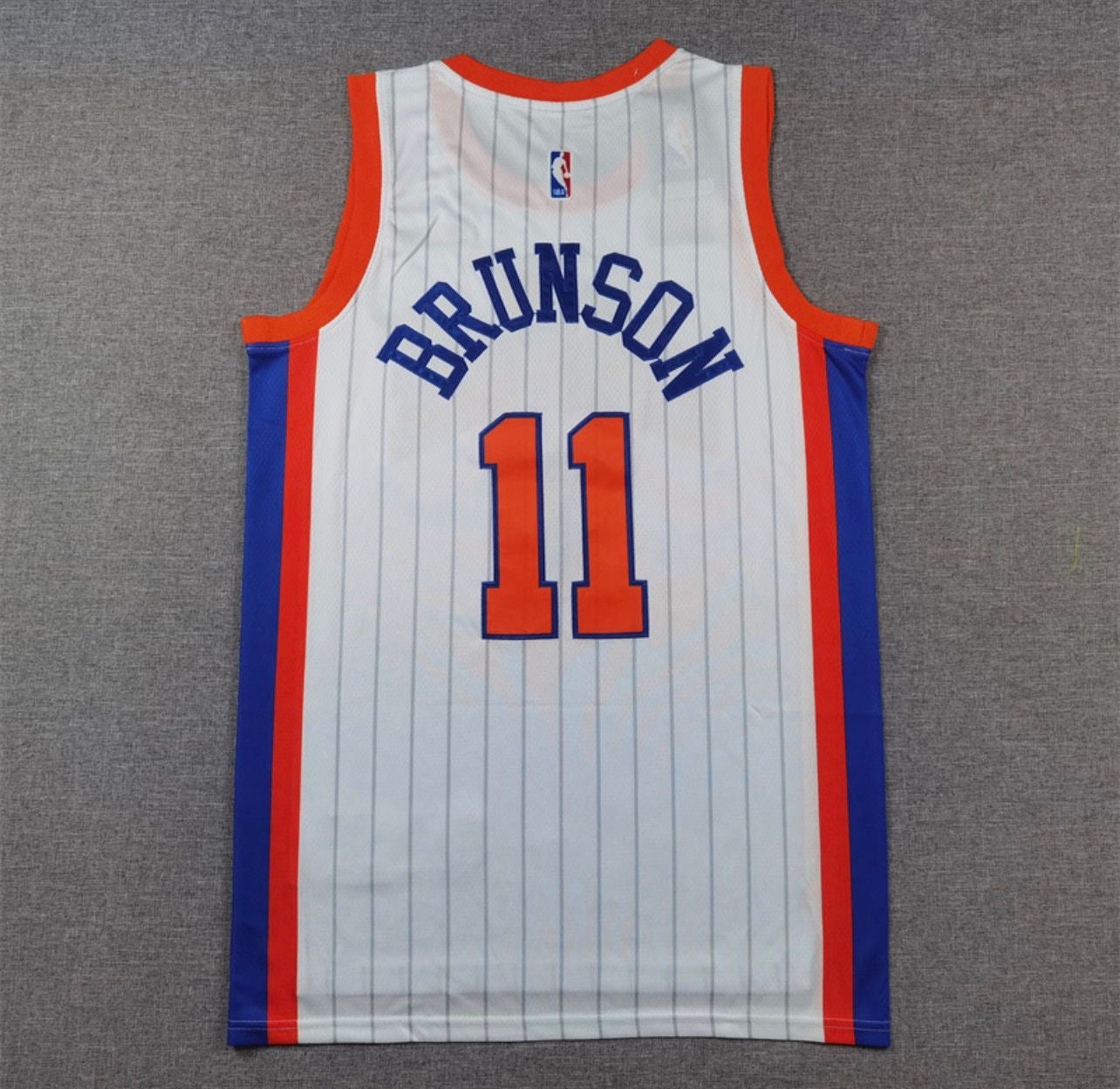 Jalen Brunson White Pinstripe New York Knicks Jersey