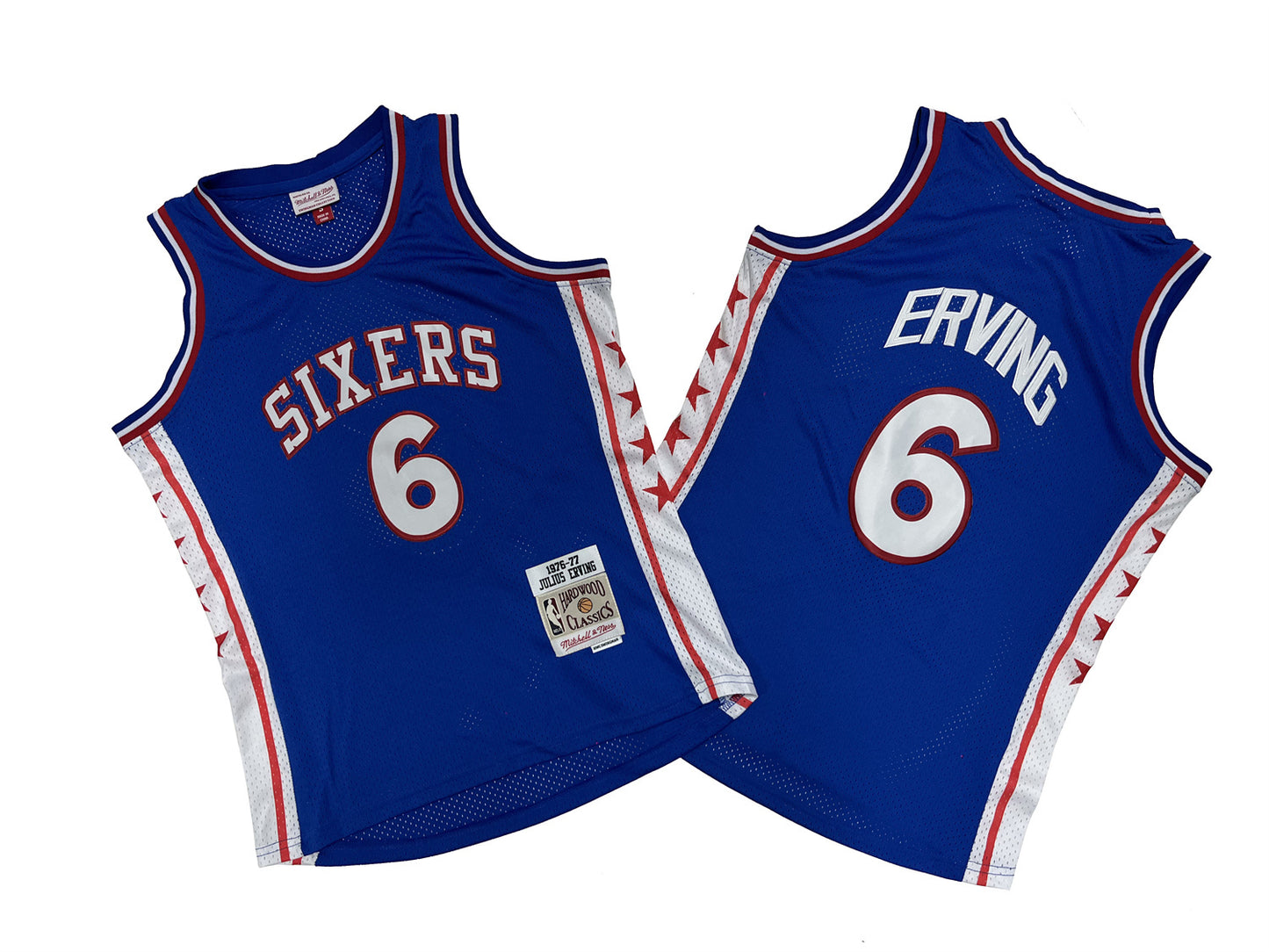 PHILADELPHIA 76ERS JULIUS ERVING BLUE VINTAGE JERSEY