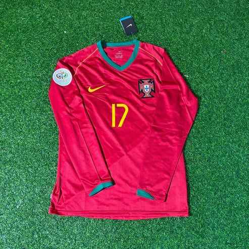 Cristiano Ronaldo Portugal 2006 World Cup Long Sleeve Retro Football Jersey