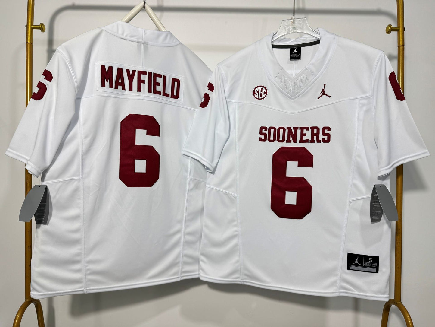 OKLAHOMA SOONERS BAKER MAYFIELD WHITE JERSEY