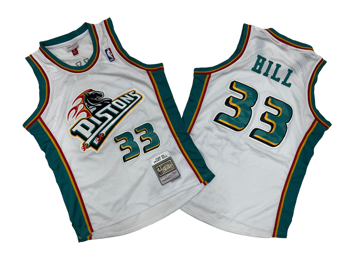 DETROIT PISTONS GRANT HILL WHITE VINTAGE JERSEY