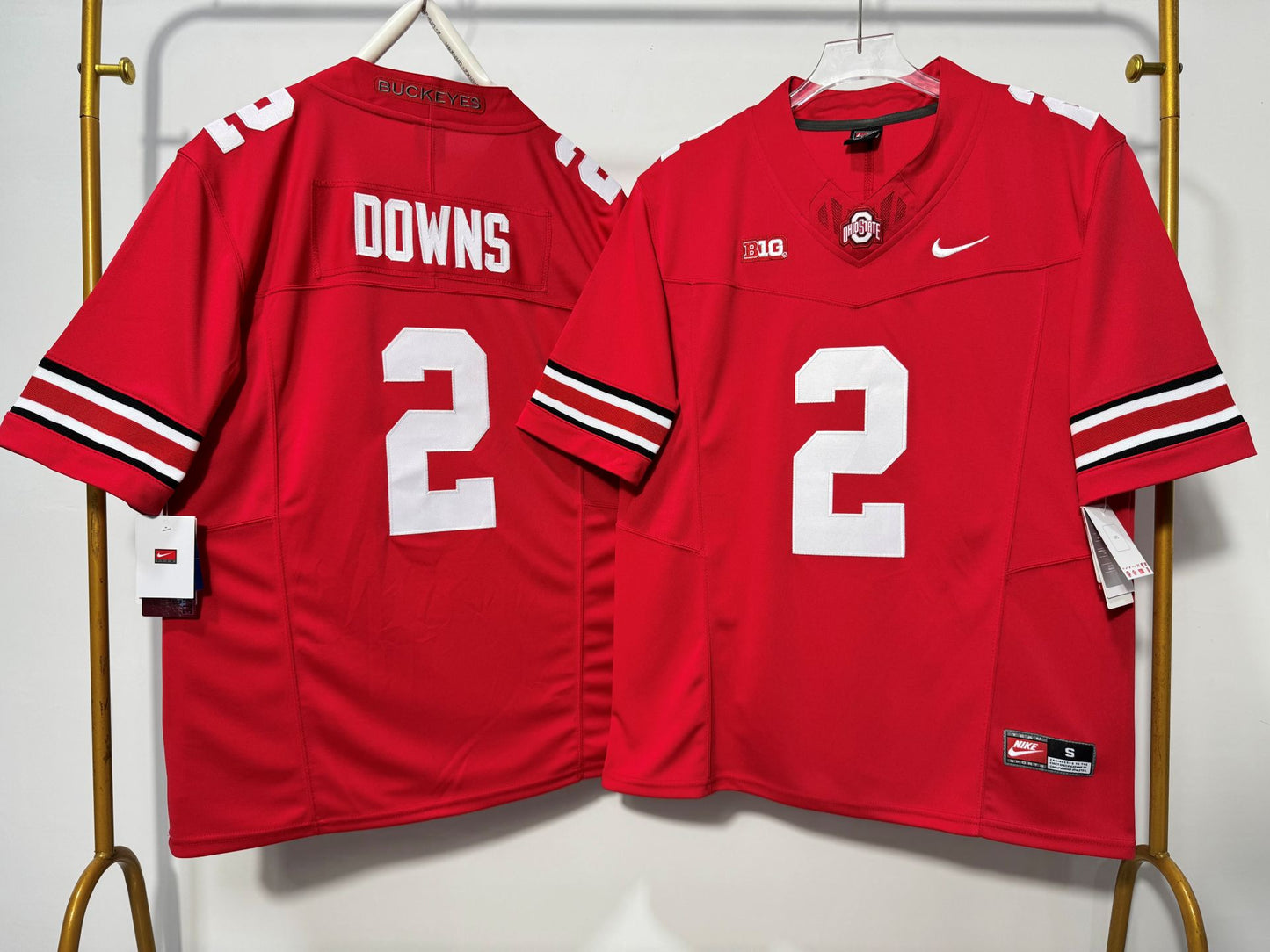 OHIO STATE BUCKEYES CALEB DOWNS RED JERSEY