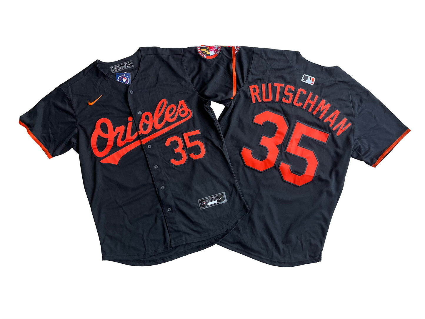 BALTIMORE ORIOLES ADLEY RUTSCHMAN BLACK JERSEY