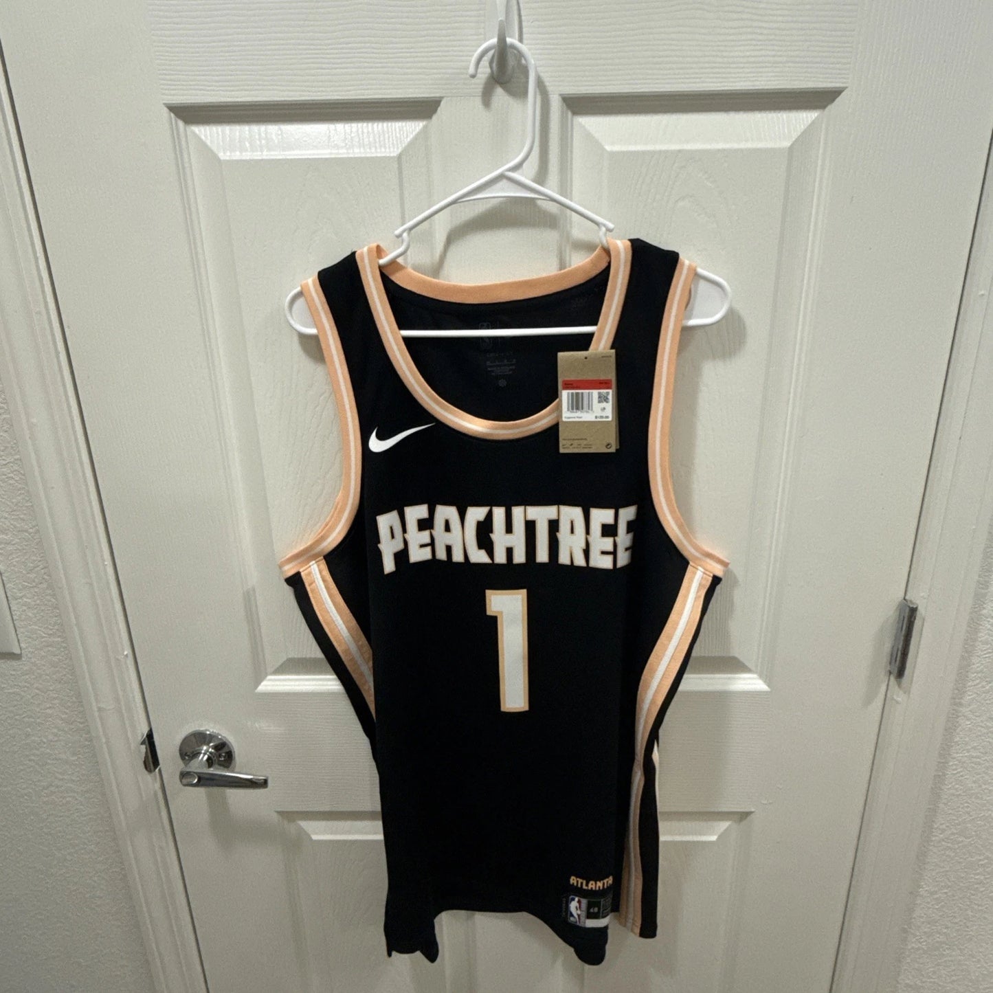 ATLANTA HAWKS JALEN JOHNSON BLACK PEACHTREE JERSEY