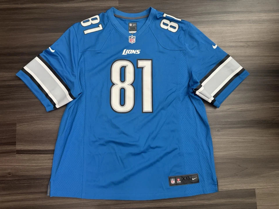 DETROIT LIONS CALVIN JOHNSON BLUE JERSEY