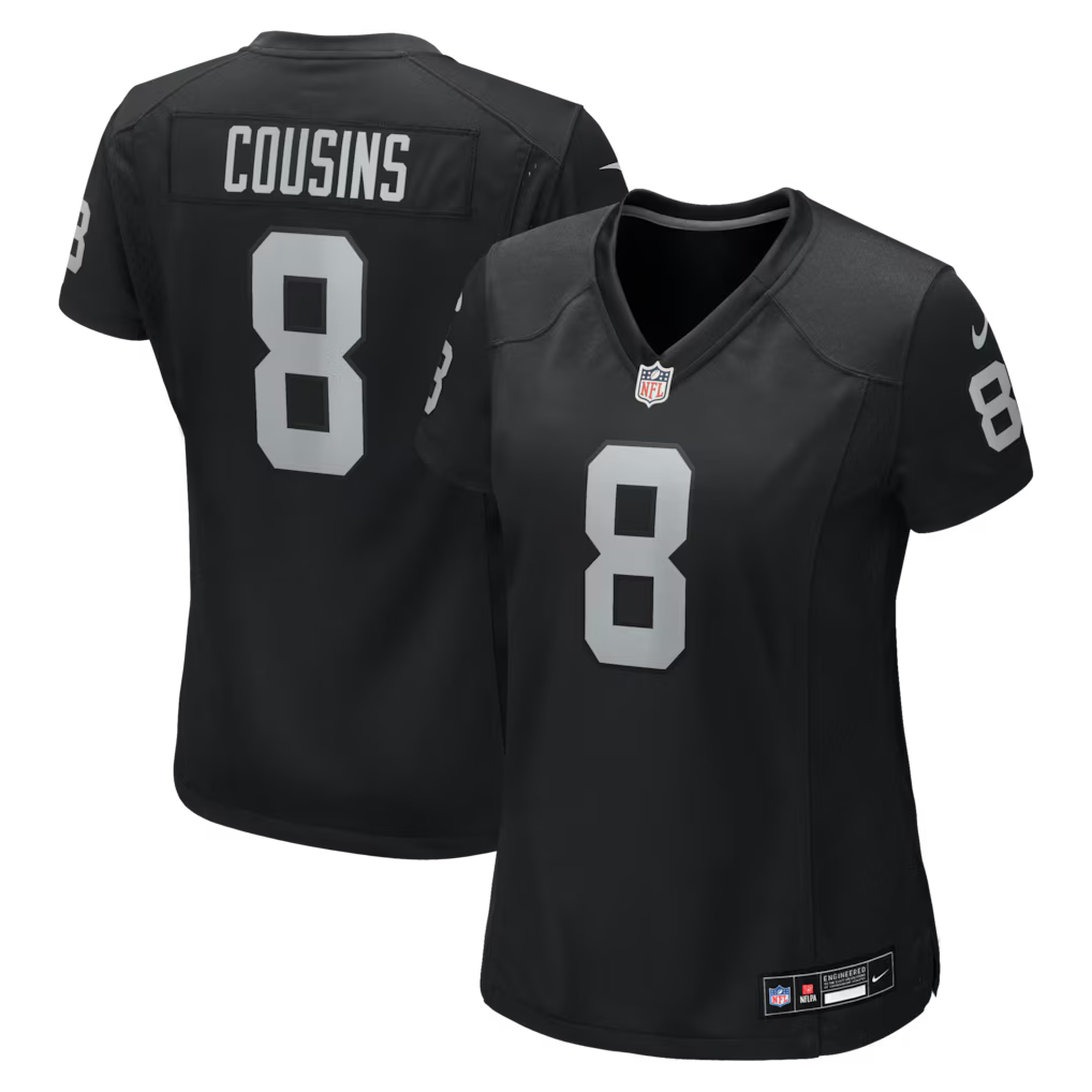 LAS VEGAS RAIDERS KIRK COUSINS BLACK JERSEY