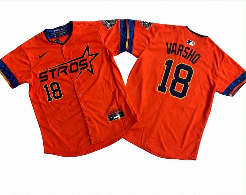 HOUSTON ASTROS DAULTON VARSHO ORANGE JERSEY