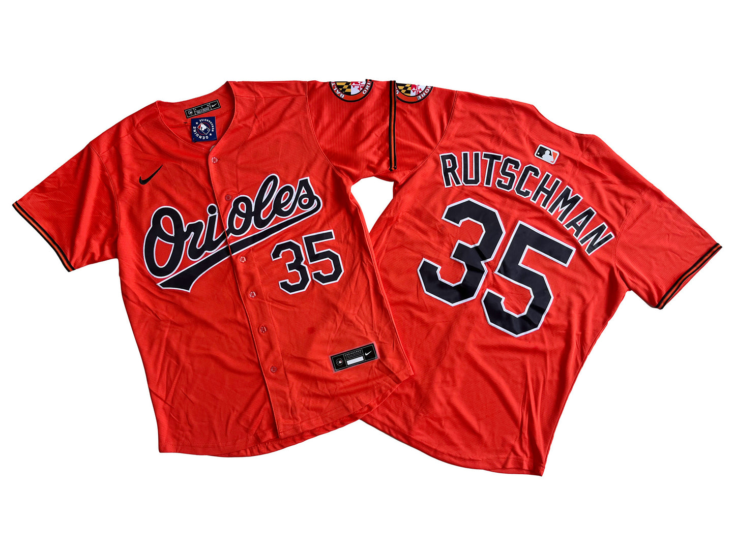 BALTIMORE ORIOLES ADLEY RUTSCHMAN ORANGE JERSEY