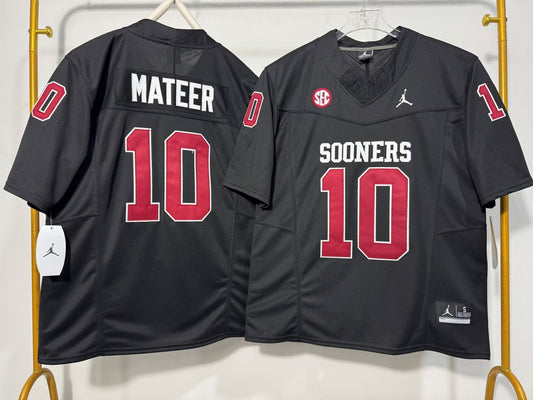 OKLAHOMA SOONERS JOHN MATEER BLACK JERSEY