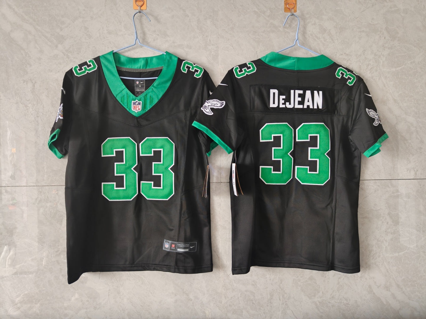PHILADELPHIA EAGLES COOPER DEJEAN KELLY GREEN AND BLACK JERSEY