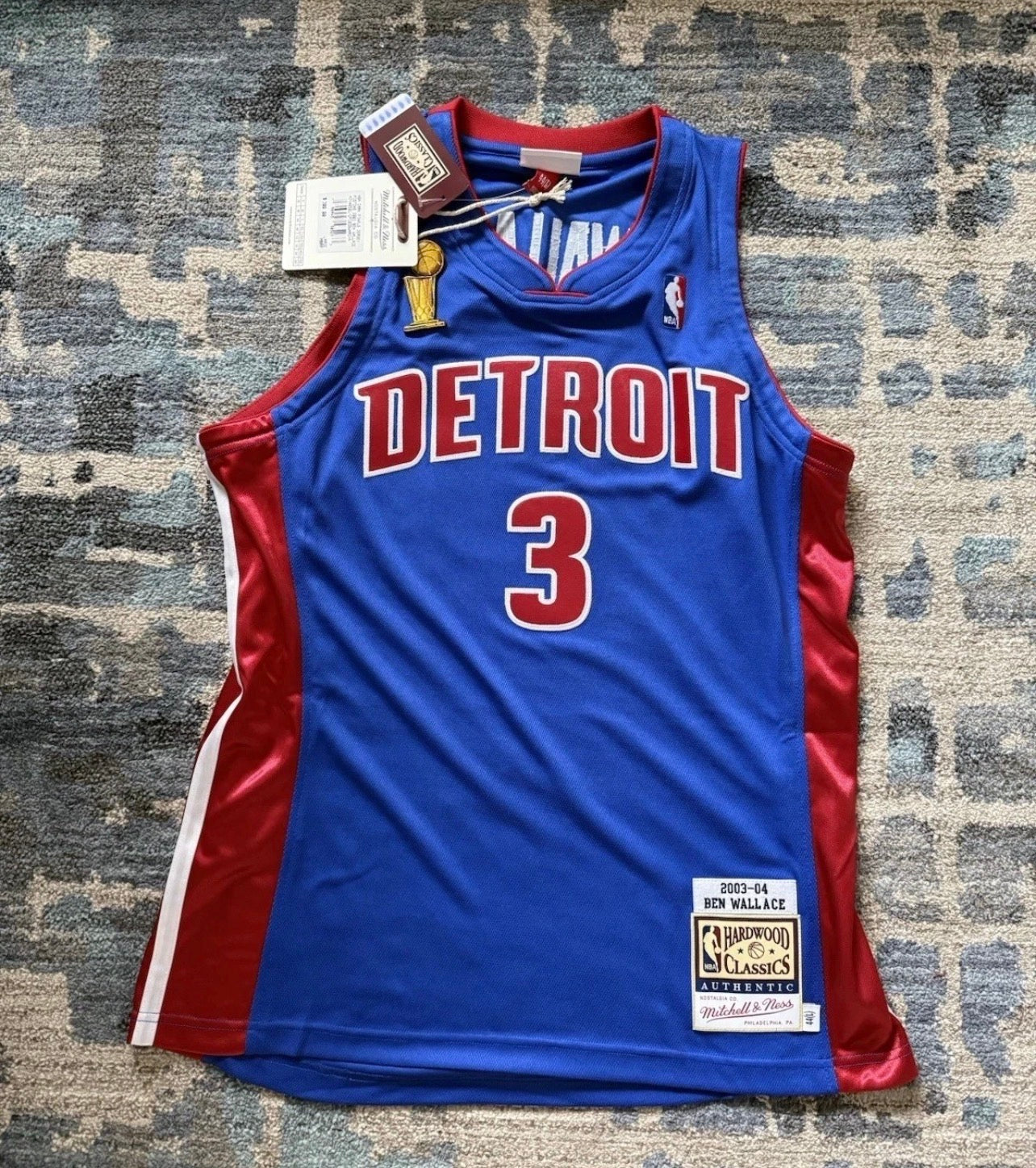 Detroit Pistons Ben Wallace Blue Jersey