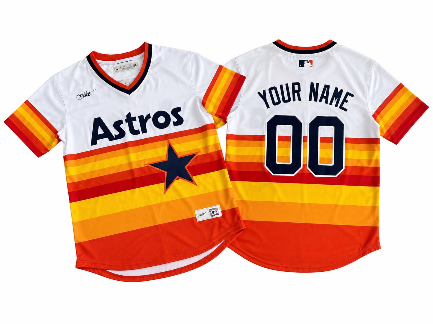 HOUSTON ASTROS CUSTOM ORANGE AND WHITE JERSEY
